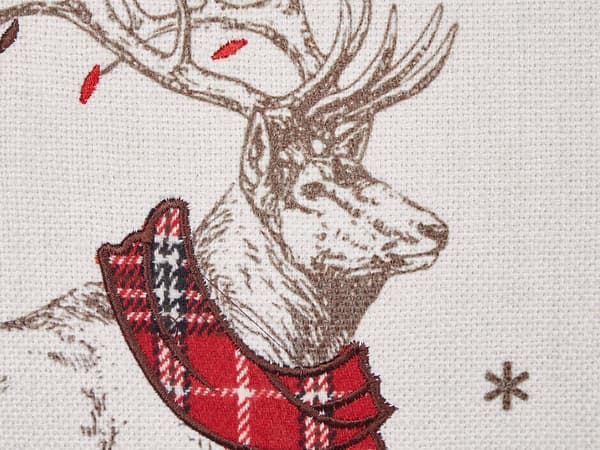 Set av 2 Prydnadskuddar Röd Polyestertyg 30 x 50 cm Ren Tryck Off-White Bakgrund med Fyllning