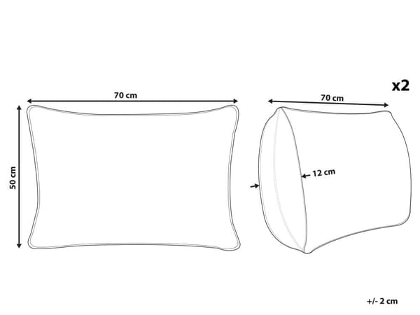Set av 2 Prydnadskuddar Utomhus Polyester Sandbeige 50 x 70 cm Dragkedja Modern Design
