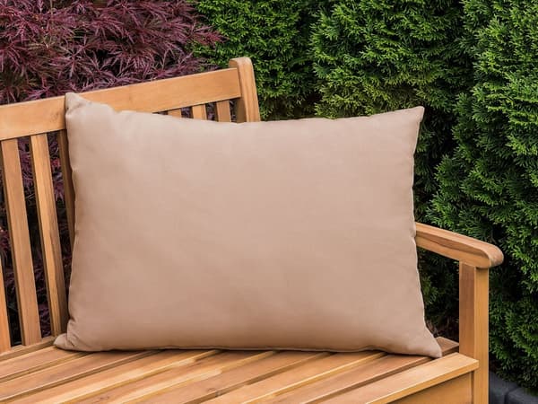 Set av 2 Prydnadskuddar Utomhus Polyester Sandbeige 50 x 70 cm Dragkedja Modern Design