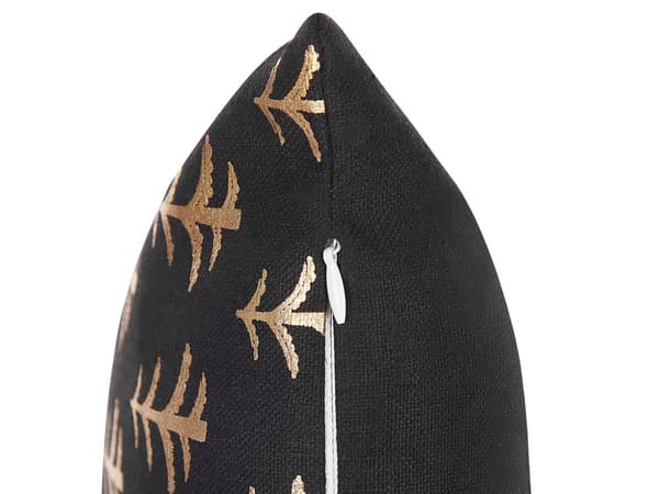 Set av 2 Kuddar Svart Bomull 45 x 45 cm Guld Folie Julgran Mönster med Fyllning