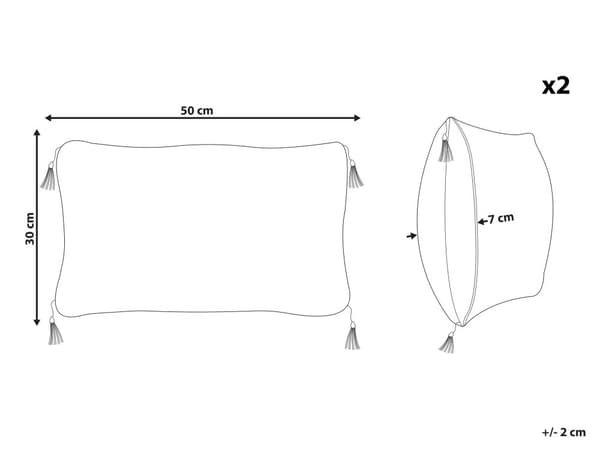 Prydnadskudde 2 st Vit Svart Polyester 30 x 50 cm Fyrkantig Modern Geometriskt mönster