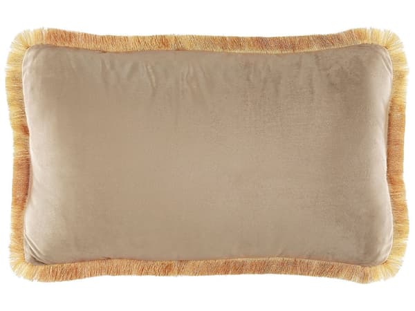 Prydnadskudde 2 st Beige Sammet 30 x 50 cm Tofsar Modern Klassisk Sovrum Vardagsrum