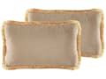 Miniatyrbild 1 av 6: Prydnadskudde 2 st Beige Sammet 30 x 50 cm Tofsar Modern Klassisk Sovrum Vardagsrum
