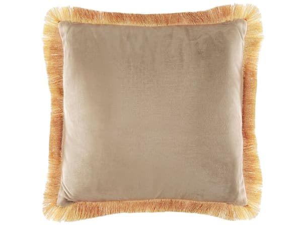 Prydnadskudde 2 st Beige Sammet 45 x 45 cm Tofsar Modern Klassisk Sovrum Vardagsrum