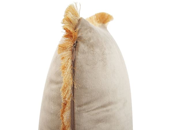 Prydnadskudde 2 st Beige Sammet 45 x 45 cm Tofsar Modern Klassisk Sovrum Vardagsrum