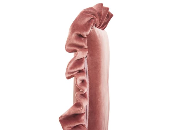 Sittdyna Rosa sammet 40 x 40 cm med volanger Tuftad stolsdyna Glam Retro