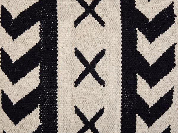 Prydnadskudde Beige Bomull 45 x 45 cm Geometriskt mönster Handvävd Avtagbara överdrag med fyllning Boho-stil