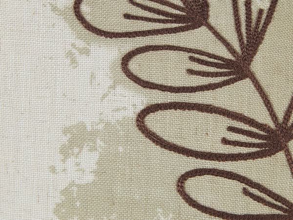 Set med 2 prydnadskuddar Beige Polyesterblandning 45 x 45 cm Dekorativt mjukt hemtillbehör Broderade löv
