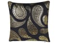 Miniatyrbild 4 av 7: Set av 2 Kuddar Guld Sammet 45 x 45 cm Paisley Folietryck med Fyllning Dragkedja Prydnadskuddar