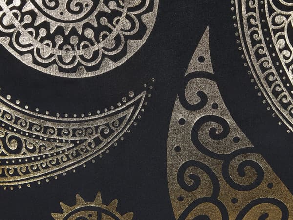 Set av 2 Kuddar Guld Sammet 45 x 45 cm Paisley Folietryck med Fyllning Dragkedja Prydnadskuddar