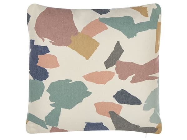Set med 2 prydnadskuddar Flerfärgad Polyester Bomull 45 x 45 cm Abstrakt mönster Färgtryck Kudde Dekor Hemtillbehör