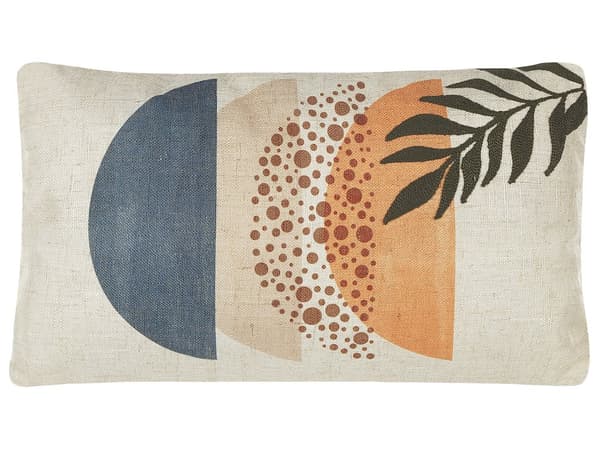 Set med 2 prydnadskuddar Flerfärgad Polyesterblandning 30 x 50 cm Abstrakt mönster Färgtryck Kudde Dekor Hemtillbehör