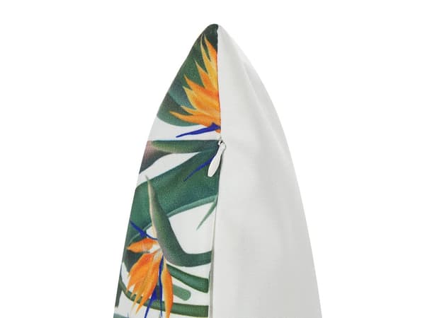 Set av 2 Trädgårdskuddar Grön Polyester 45 x 45 cm Blommönster Tryck Trädgård Uteplats