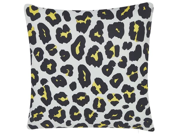 Set med 2 Trädgårdskuddar Svart och Vit Polyester 45 x 45 cm Leopard Djurtryck Mönster Trädgård Uteplats