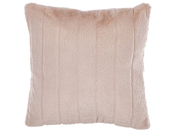 Set av 2 Prydnadskuddar Ljusrosa Polyester 45 x 45 cm Glam Präglade Blixtlås Pälsiga Vardagsrum Sovrum