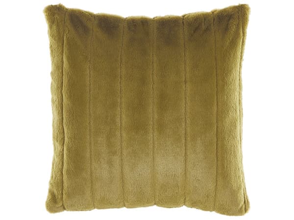 Set av 2 Prydnadskuddar Grön Polyester 45 x 45 cm Glam Präglade Blixtlås Pälsiga Vardagsrum Sovrum