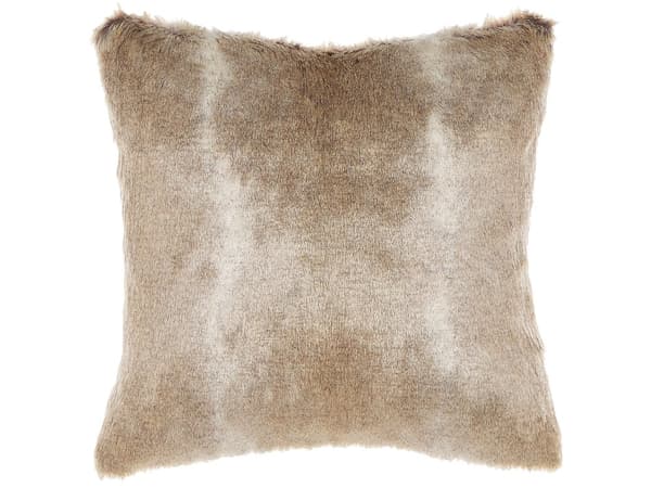 Set av 2 Prydnadskuddar Brun Akryl 45 x 45 cm Boho Färgad Blixtlås Pälsig Vardagsrum Sovrum