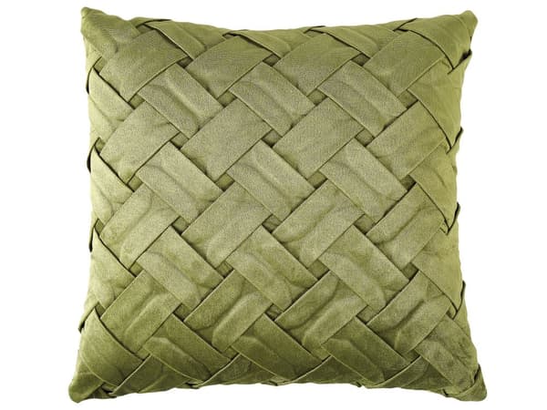Kudde set om 2 Grön sammet 45 x 45 cm Prydnadskudde Dekorativt vävmönster