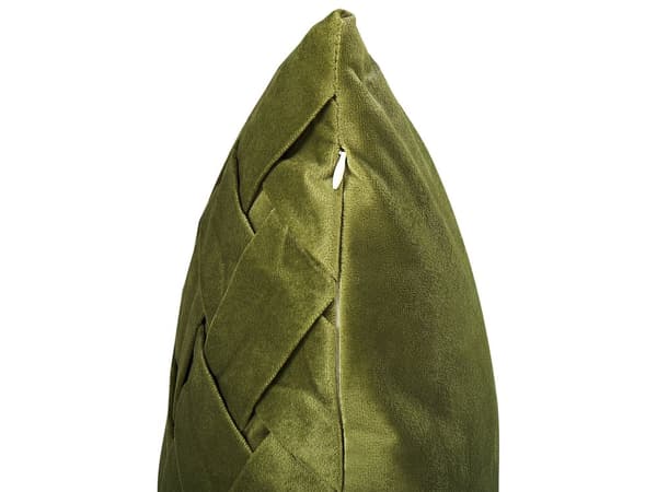 Kudde set om 2 Grön sammet 45 x 45 cm Prydnadskudde Dekorativt vävmönster