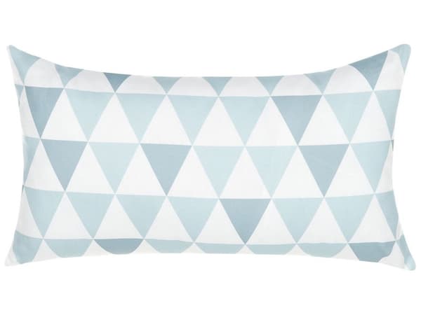 Set med 2 utomhuskuddar Blå och Vit 40 x 70 cm Geometriska Triangelmönster Trädgårdskuddar Inomhus Utomhus