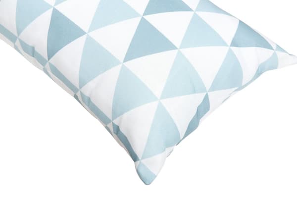 Set med 2 utomhuskuddar Blå och Vit 40 x 70 cm Geometriska Triangelmönster Trädgårdskuddar Inomhus Utomhus