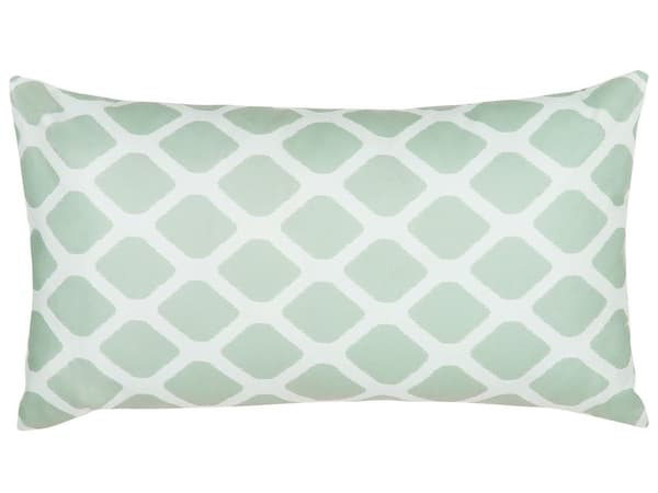Set med 2 utomhuskuddar Mintgrönt och vit 40 x 70 cm Geometriskt diamantmönster Trädgårdskuddar inomhus utomhus