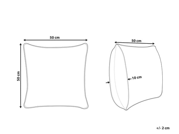 Prydnadskudde Beige och Svart Bomull 50 x 50 cm Geometriskt Mönster Handvävd Avtagbart Fodral med Fyllning