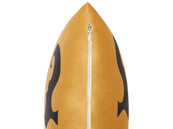 Set av 2 Dekorativa Kuddar Orange Sammet 45 x 45 cm Häxskor Mönster Kvadrat Modern Halloween Höst Dekor Accessoarer