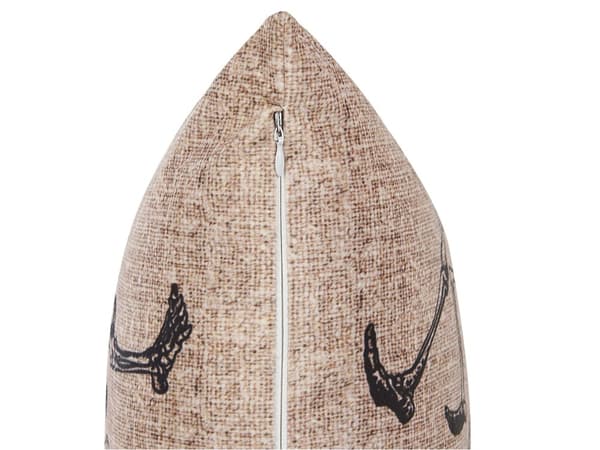 Set med 2 prydnadskuddar Beige sammet 45 x 45 cm Skelettmönster Fyrkantigt Moderna Halloween-dekor tillbehör
