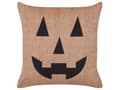 Miniatyrbild 6 av 8: Set med 2 prydnadskuddar Beige Sammet 45 x 45 cm Halloweenpumpa Mönster Fyrkantig Modern Halloween Dekor Tillbehör