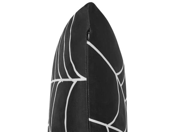 Dekorativ Kudde Svart Sammet 45 x 45 cm Spindelnät Mönster Kvadrat Modern Halloween Höst Dekor Accessoarer
