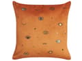 Miniatyrbild 4 av 7: Set med 2 prydnadskuddar Orange Sammet 45 x 45 cm Ögonmotiv Glamour Dekor Hemtillbehör