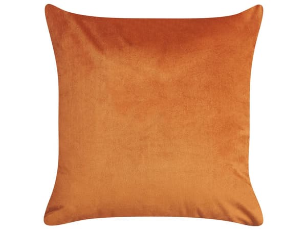 Set med 2 prydnadskuddar Orange Sammet 45 x 45 cm Ögonmotiv Glamour Dekor Hemtillbehör