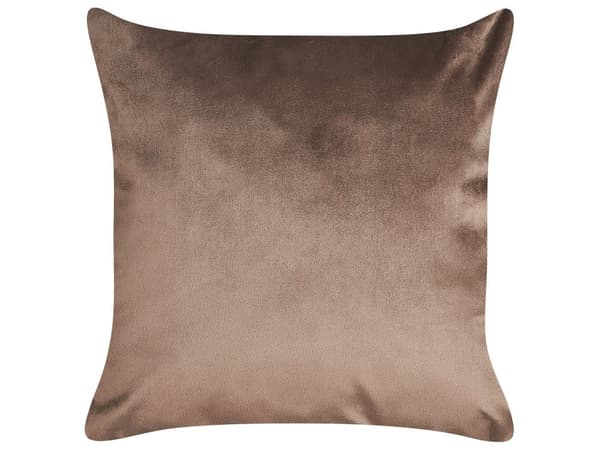 Set med 2 prydnadskuddar Brun Sammet 45 x 45 cm Guld Blommigt tryck Glamour Dekor Hemtillbehör