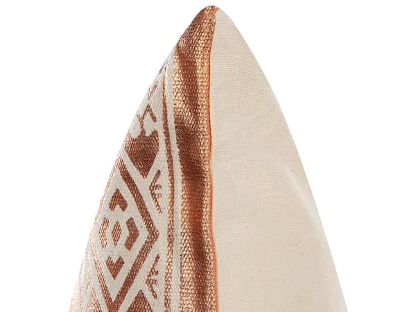 Set med 2 prydnadskuddar Koppar Bomull 50 x 50 cm Geometriskt mönster Folietryck Glamour Dekor Tillbehör