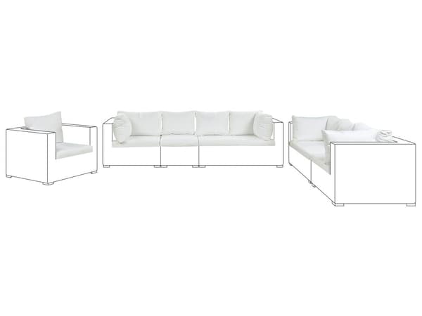 Utendørs putetrekk i beige stoffsett Sofa Sete Rygg Sideputetrekk