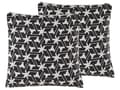 Miniatyrbilde 1 av 7: Sett med 2 Pynteputer Svart og Hvit Bomull 45 x 45 cm Avtakbare Etuier Polyester
