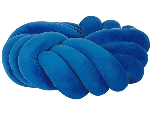 Pute Blå Fløyel med Skum 30 x 30 cm Dekorativ Rund Liten Knute Myk Design Retro Soverom Seng Sofa Stil Dekor Moderne
