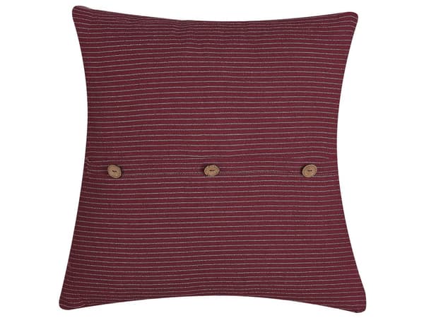 Dekorativ Pute Rød Stripete 43 x 43 cm Knapper Moderne Dekor Firkantet