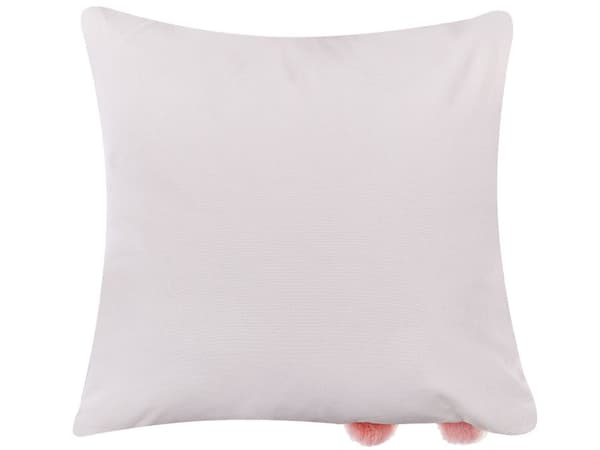 Sett med 2 dekorative puter Hvit Rosa Bomull 45 x 45 cm Broderi Kaninmotiv Stue Påske