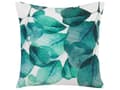 Miniatyrbilde 4 av 7: Sett med 2 Utendørsputer Polyester Blågrønn Blå og Hvit Firkantet 45 cm Flerfarget Bladmønster