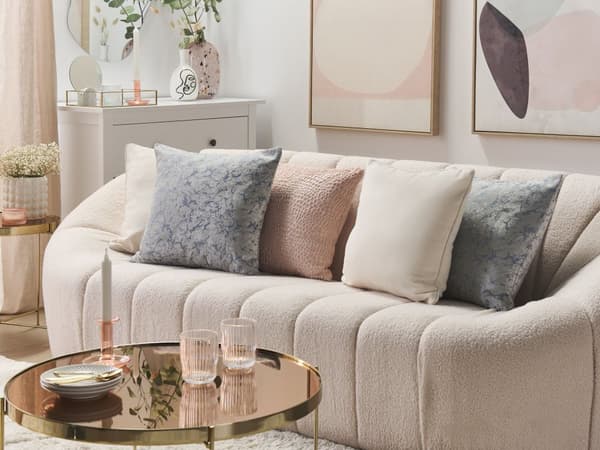 Sett med 2 Pynteputer Grå Polyester med Krakeleringseffekt 45 x 45 cm Abstrakt Dekorativt Tilbehør