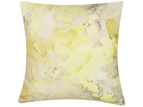 Sett med 2 dekorative puter Gult abstrakt mønster Firkantet 45 x 45 cm Moderne innredningstilbehør