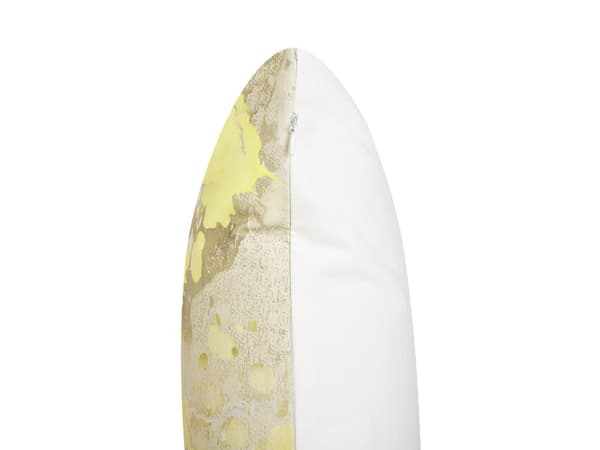 Sett med 2 dekorative puter Gult abstrakt mønster Firkantet 45 x 45 cm Moderne innredningstilbehør