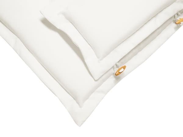Sett med 2 hagestolputer i off-white polyester med seteryggpute i moderne design til utendørsbruk