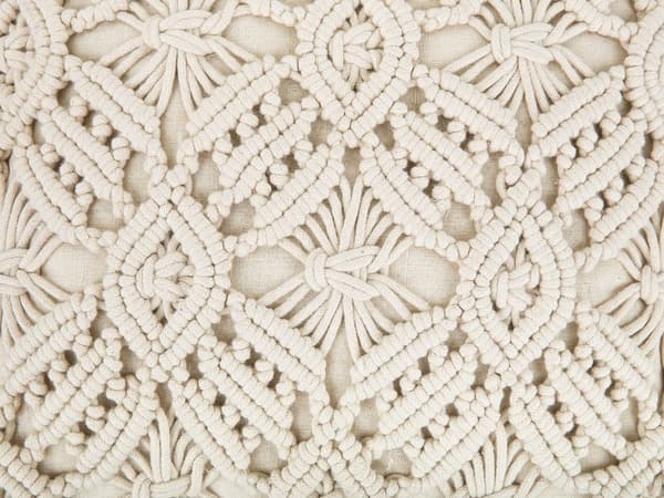 Pyntepute Beige Bomull Makrame 50 x 50 cm Boho Retro Dekor Tilbehør