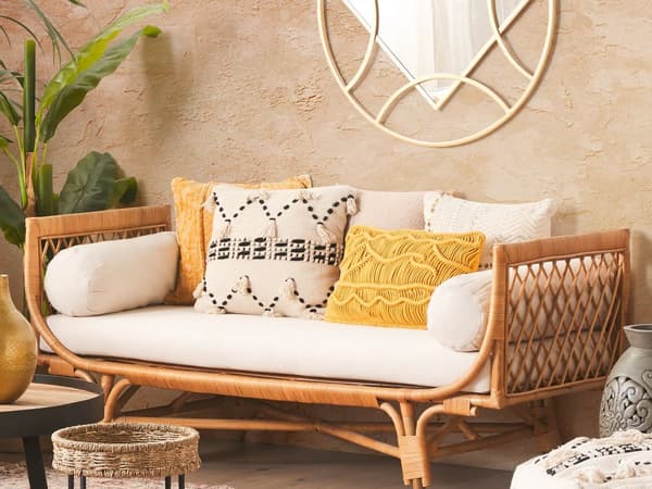 Sett med 2 Pynteputer i Beige Bomull 45 x 45 cm med Dusker Boho Dekor