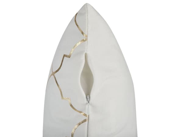 Sett med 2 Pynteputer Hvit Bomull 45 x 45 cm Quatrefoil Mønster Folietrykk Marokkansk Glamour Dekor Tilbehør