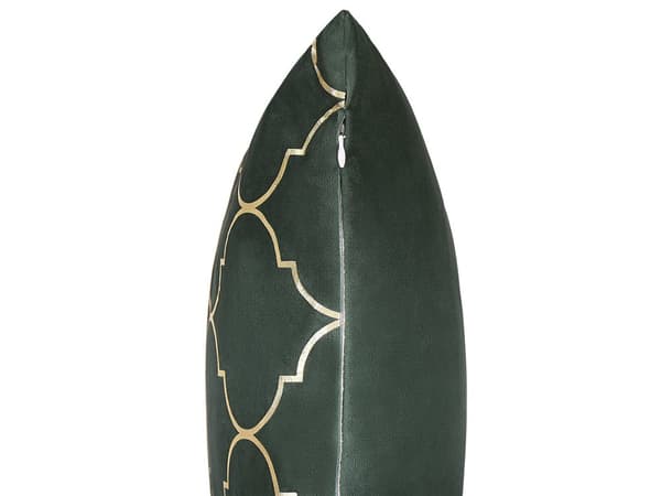 Sett med 2 Pynteputer Dekorative Puter Grønn Mønster 45 x 45 cm Fløyel Marokkansk Kløver
