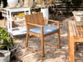 Miniatyrbilde 2 av 9: Sett med 8 sitteputer til utendørs spisestol Blå Vanntett stoff Bånd Avtakbart trekk med glidelås Utepute Hagemøbler
